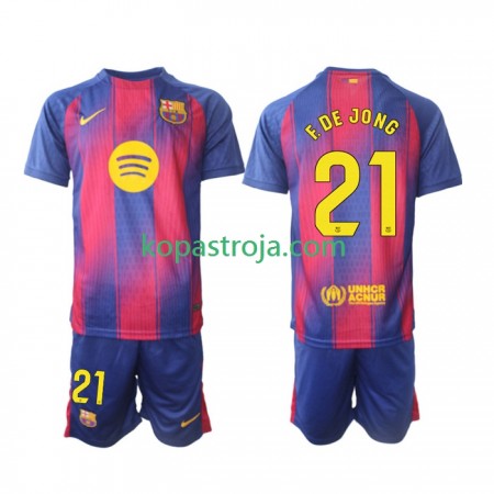 Billiga Fotbollströjor FC Barcelona Frenkie de Jong 21 Barn Hemma tröja 2025/26 Kortärmad